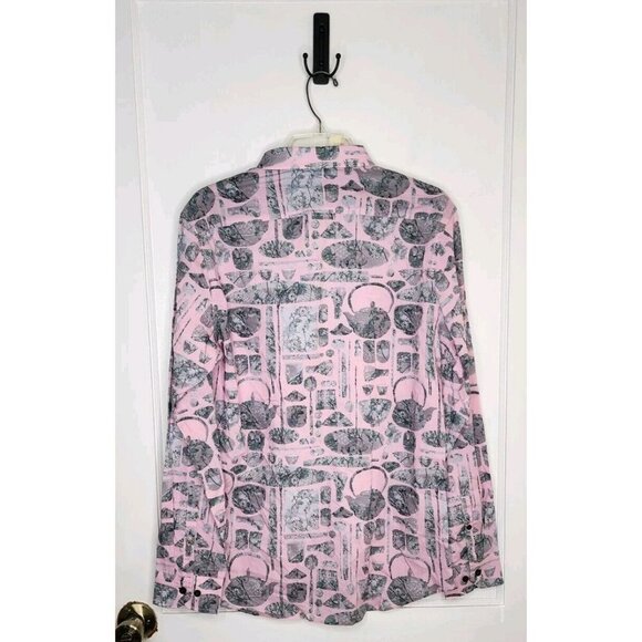Sz M Lords of Harlech Victor Tea Ceremony Pink Long Sleeved Button Down Shirt - Picture 2 of 6
